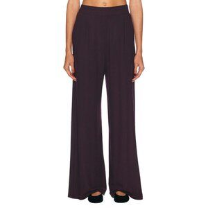 LESET Lauren Pleated Pocket Pant in Dark Berry Medium Womens